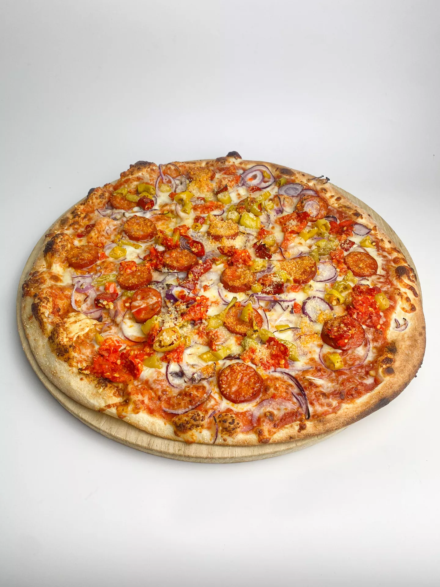 Pizza Salsiccia e peperoni